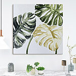 Canvas Schilderijen Groep bladeren op een witte achtergrond