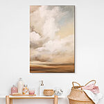 Canvas Schilderijen Zachte wolken boven een sereen landschap