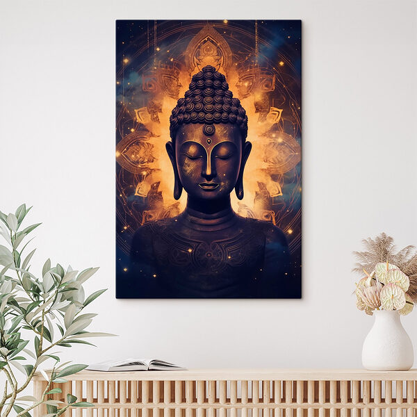 Het standbeeld straalt kalmte uit Canvas Schilderijen Het standbeeld straalt kalmte uit