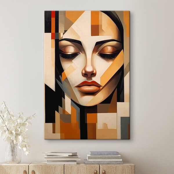 Schilderij van een vrouw’s gezicht Canvas Schilderijen Schilderij van een vrouw’s gezicht