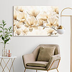 Canvas Schilderijen Groep witte bloemen
