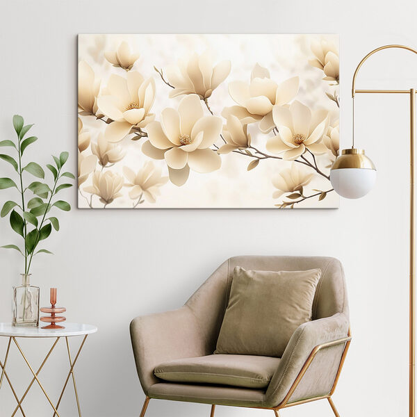 Groep witte bloemen Canvas Schilderijen Groep witte bloemen