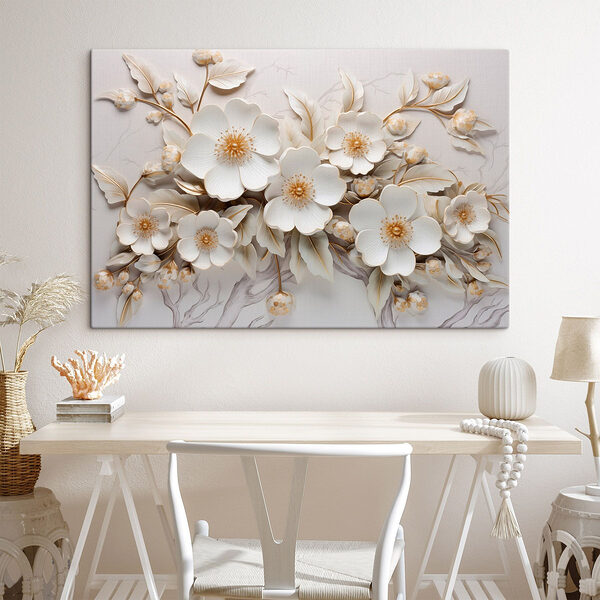 Elegante bloesems in zachte tinten Canvas Schilderijen Elegante bloesems in zachte tinten