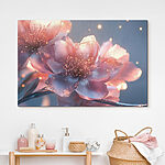 Canvas Schilderijen Delicate bloesems in zachte tinten