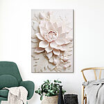 Canvas Schilderijen Witte bloem met bladeren