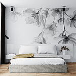 Fotobehang Delicate bloemen in monochrome tinten