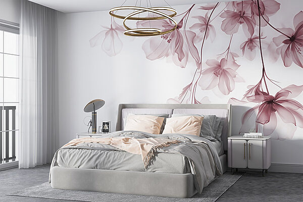 Fotobehang Fotobehang Delicate bloesems in zachte tinten (Artikelnummer: w08911v2)