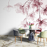 Fotobehang Delicate bloesems in zachte tinten