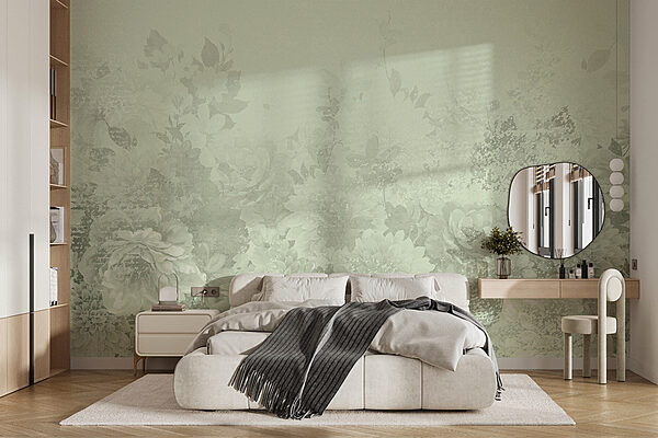 Fotobehang Zachte bloemmotieven in pasteltinten