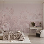 Fotobehang Groep bloemen op witte achtergrond