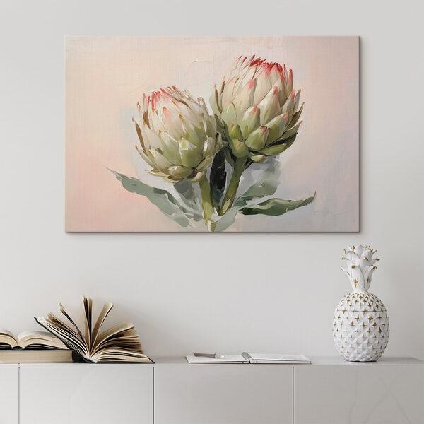 Artisjokken op witte achtergrond Canvas Schilderijen Artisjokken op witte achtergrond