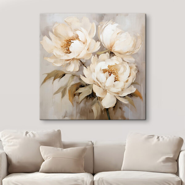Schilderij van witte bloemen Canvas Schilderijen Schilderij van witte bloemen