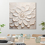 Canvas Schilderijen Witte bloem met veel bloemblaadjes