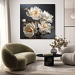 Canvas Schilderijen Boeket witte bloemen
