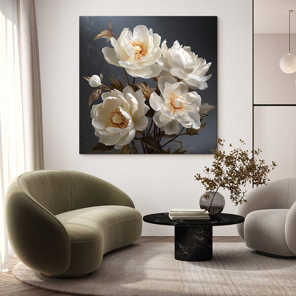 Boeket witte bloemen Canvas Schilderijen Boeket witte bloemen