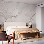 Fotobehang Zachte bloemblaadjes op een serene achtergrond