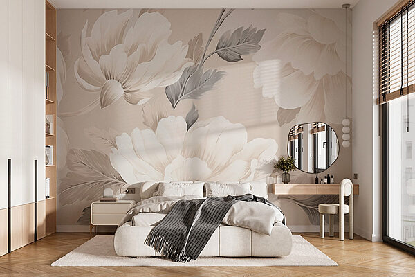 Behang met bloemen Fotobehang Behang met bloemen