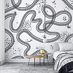 Fotobehang Zwart-wit kaart van een racebaan