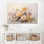 Canvas Schilderijen Schilderij van bloemen op een witte achtergrond