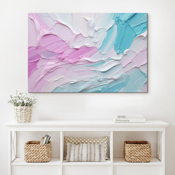 Abstracte pastelkleuren in vloeiende lagen Canvas Schilderijen Abstracte pastelkleuren in vloeiende lagen