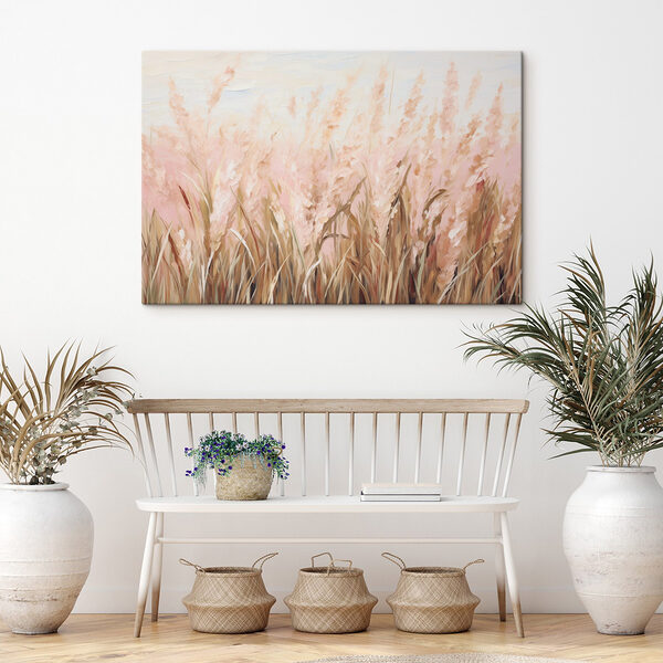 Schilderij van een tarweveld Canvas Schilderijen Schilderij van een tarweveld