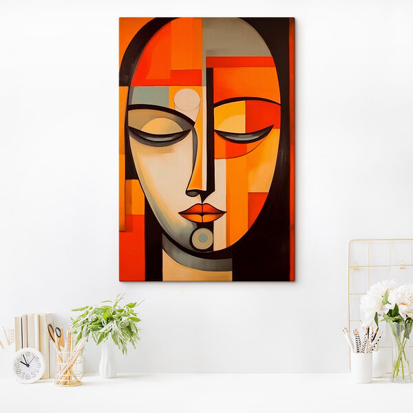 Schilderij van een vrouw’s gezicht Canvas Schilderijen Schilderij van een vrouw’s gezicht