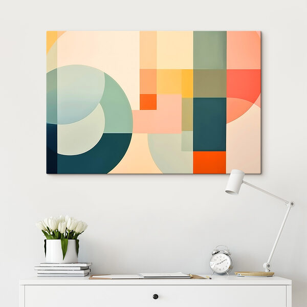 Kleurrijk kunstwerk met verschillende vormen Canvas Schilderijen Kleurrijk kunstwerk met verschillende vormen