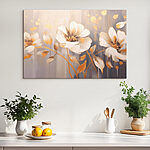 Canvas Schilderijen Elegante bloemencompositie in zachte tinten