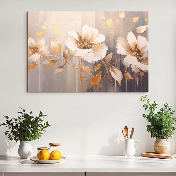 Elegante bloemencompositie in zachte tinten Canvas Schilderijen Elegante bloemencompositie in zachte tinten