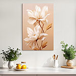 Canvas Schilderijen Delicate bloemen in zachte tinten