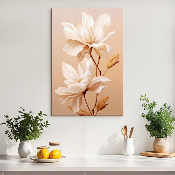 Delicate bloemen in zachte tinten Canvas Schilderijen Delicate bloemen in zachte tinten