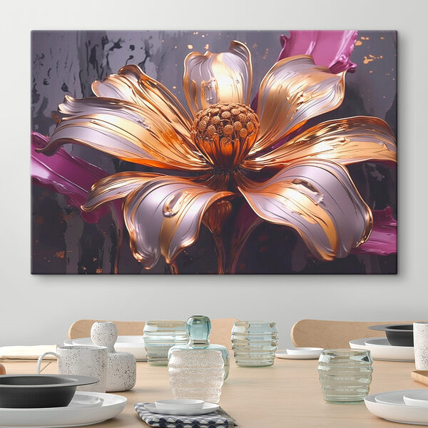 Elegante bloem met vloeiende bloemblaadjes Canvas Schilderijen Elegante bloem met vloeiende bloemblaadjes