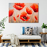 Canvas Schilderijen Schilderij van rode bloemen