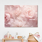 Canvas Schilderijen Groep roze bloemen