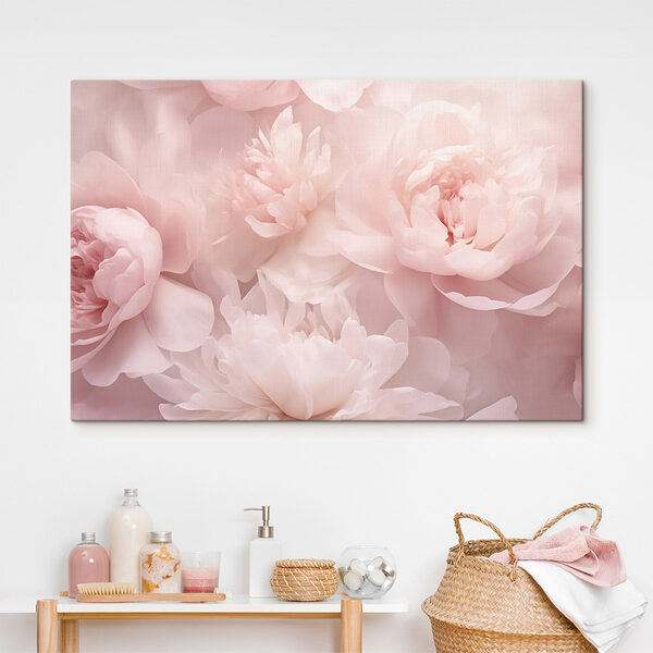 Groep roze bloemen Canvas Schilderijen Groep roze bloemen