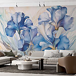 Fotobehang Delicate blauwe irisbloesems in bloei
