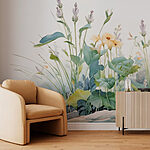 Fotobehang Schilderen van bloemen en planten