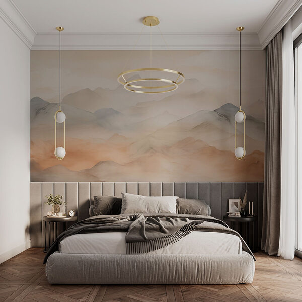 Mistig gebergte Fotobehang Mistig gebergte