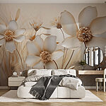 Fotobehang Delicate bloemen in zachte tinten