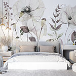 Fotobehang Delicate bloemen in zachte tinten