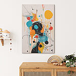 Canvas Schilderijen Schilderen van kleurrijke cirkels en lijnen