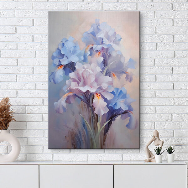 Schilderij van bloemen op een oppervlak Canvas Schilderijen Schilderij van bloemen op een oppervlak