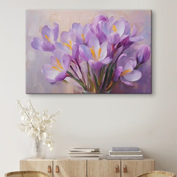 Delicate bloemen in zachte tinten Canvas Schilderijen Delicate bloemen in zachte tinten