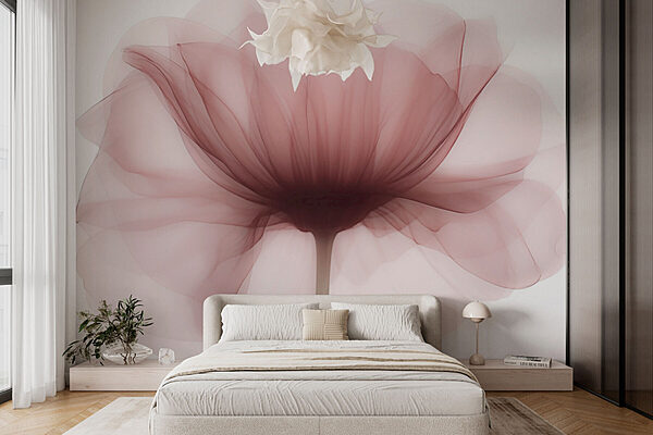 Bloem met doorzichtige bloem Fotobehang Bloem met doorzichtige bloem