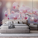 Fotobehang Delicate bloemen in zacht licht