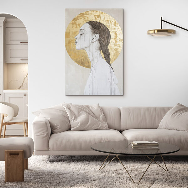 Sereniteit in een uniek portret Canvas Schilderijen Sereniteit in een uniek portret