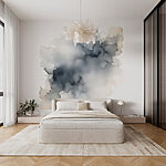 Fotobehang Zwart-witte wolk