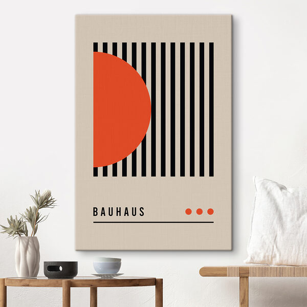 Geometrische vormen in zwart en oranje Canvas Schilderijen Geometrische vormen in zwart en oranje