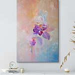 Canvas Schilderijen Schilderij van paarse bloemen
