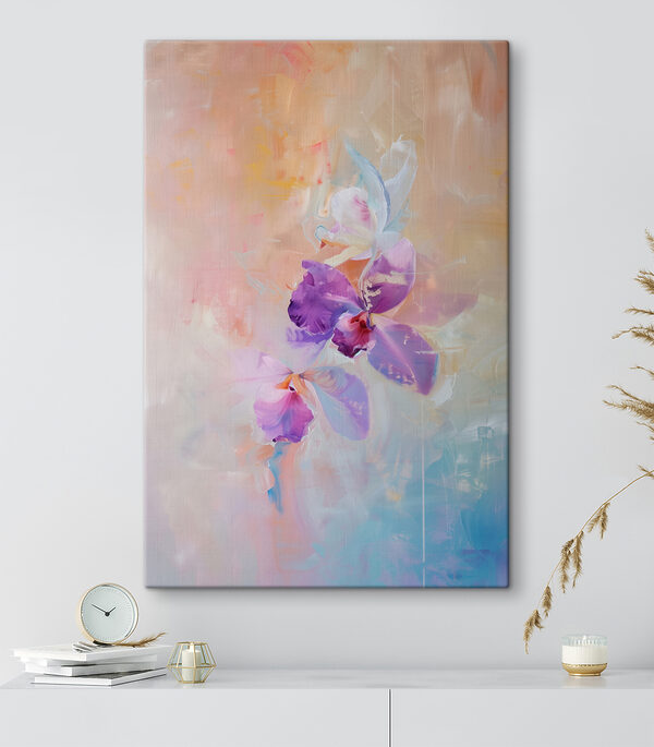 Schilderij van paarse bloemen Canvas Schilderijen Schilderij van paarse bloemen